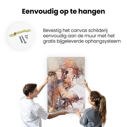 Canvas schilderij ophangen Chester Bennington op Olieverf