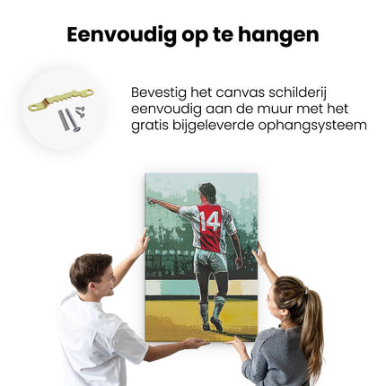 Canvas schilderij ophangen Johan Cruijff bij Ajax