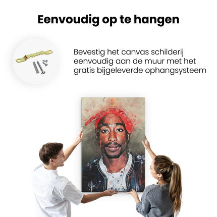 Canvas schilderij ophangen Tupac Shakur op Olieverf - 2Pac