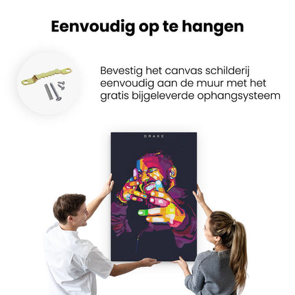 Canvas schilderij ophangen Drake in Abstracte Kleuren