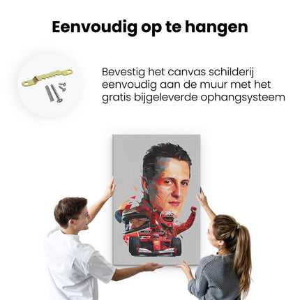 Canvas schilderij ophangen Michael Schumacher bij Ferrari F1