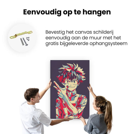 Canvas schilderij ophangen Anime Karakter Izuku Midoriya - Deku