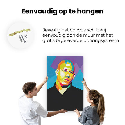 Canvas schilderij ophangen Vin Diesel in Abstracte Kleuren