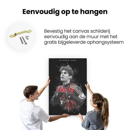 Canvas schilderij ophangen Ricardo Kaka bij AC Milan