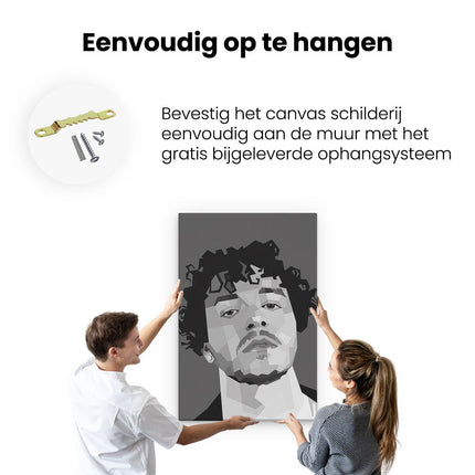 Canvas schilderij ophangen Jack Harlow in het Zwart Wit