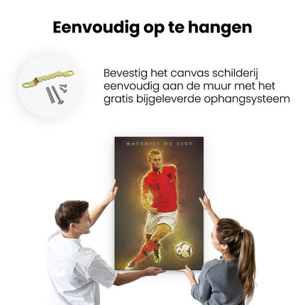 Canvas schilderij ophangen Matthijs de Ligt bij het Nederlands Elftal