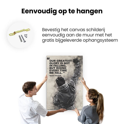 Canvas schilderij ophangen Rocky Balboa Quote