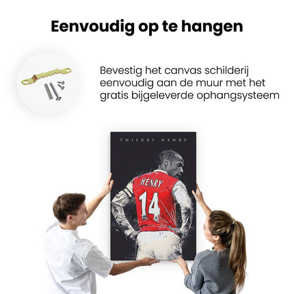 Canvas schilderij ophangen Thierry Henry bij Arsenal