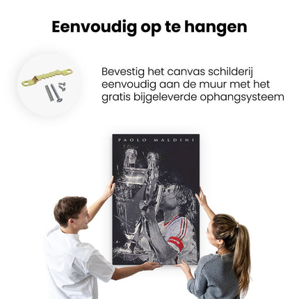 Canvas schilderij ophangen Maldini bij AC Milan