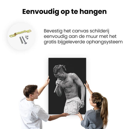 Canvas schilderij ophangen XXXTentacion in het Zwart Wit
