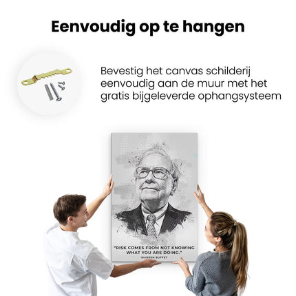 Canvas schilderij ophangen Warren Buffett Quote - Motivatie