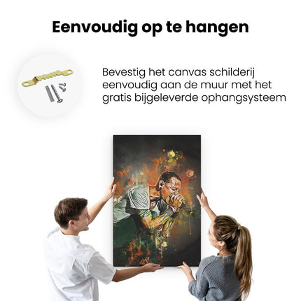 Canvas schilderij ophangen Chester Bennington