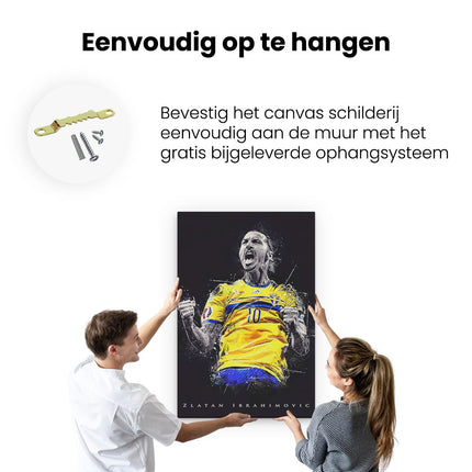 Canvas schilderij ophangen Zlatan Ibrahimovic bij Zweden
