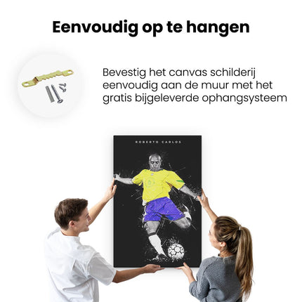 Canvas schilderij ophangen Roberto Carlos bij Brazilië