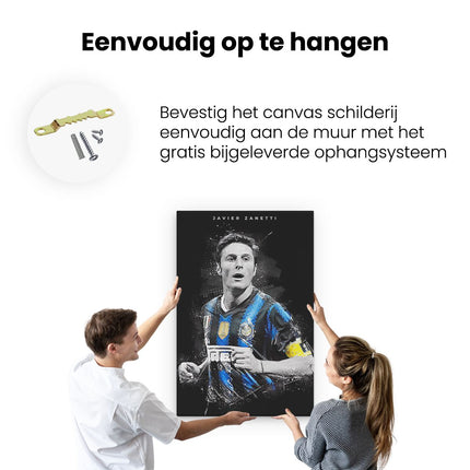 Canvas schilderij ophangen Javier Zanetti bij FC Internazionale 