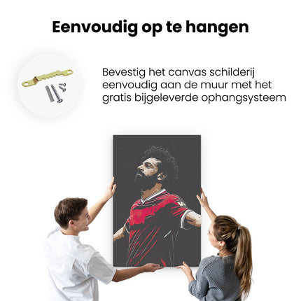 Canvas schilderij ophangen Mohamed Salah bij Liverpool