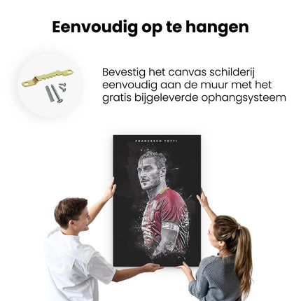 Canvas schilderij ophangen Fransesco Totti bij AS Roma