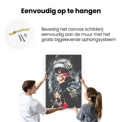 Canvas schilderij ophangen Max Verstappen Juicht