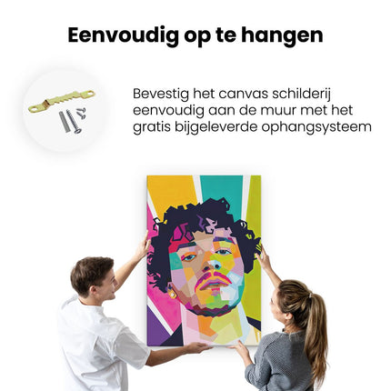Canvas schilderij ophangen Jack Harlow in Abstracte Kleuren