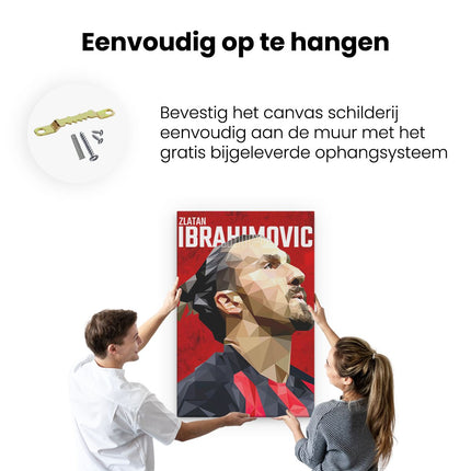 Canvas schilderij ophangen Zlatan Ibrahimovic bij AC Milan in Geometrie