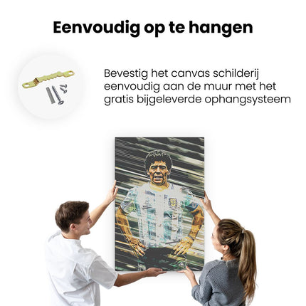 Canvas schilderij ophangen Diego Maradona bij Argentinië