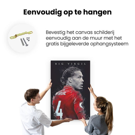 Canvas schilderij ophangen Big Virgil - Virgil van Dijk