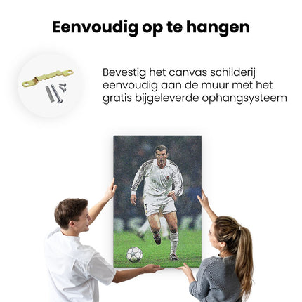Canvas schilderij ophangen Zinédine Zidane bij Real Madrid