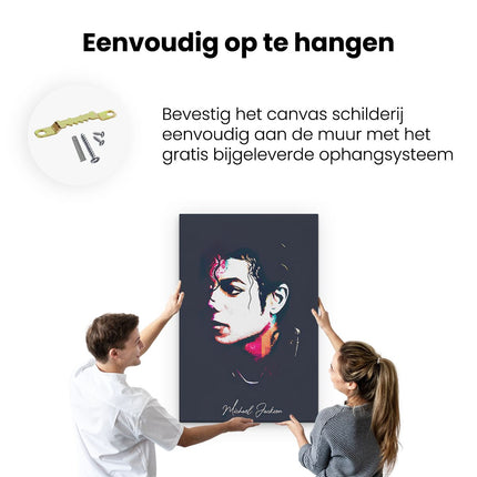Canvas schilderij ophangen Michael Jackson