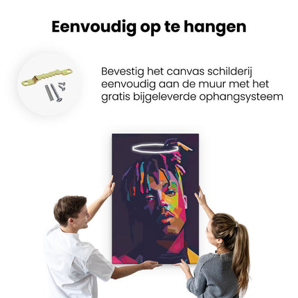 Canvas schilderij ophangen Juice Wrld in Abstracte Stijl