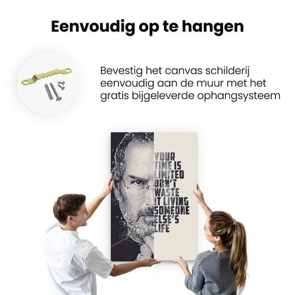 Canvas schilderij ophangen Steve Jobs Quote