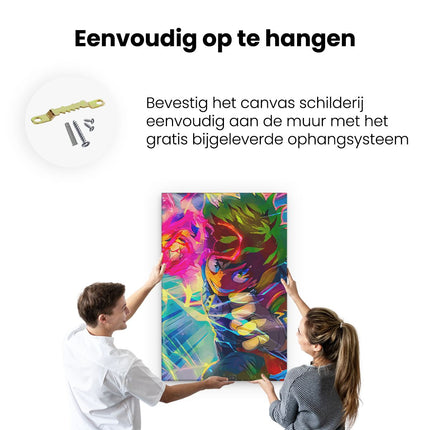 Canvas schilderij ophangen Anime Karakter Izuku Midoriya 