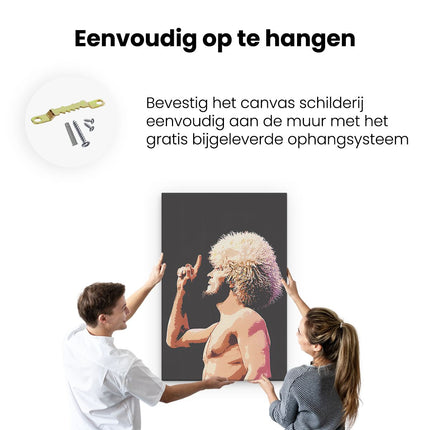 Canvas schilderij ophangen UFC Vechter Khabib Nurmagomedov met de Witte Pruik