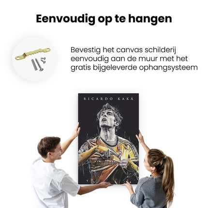 Canvas schilderij ophangen Ricardo Kaka bij AC Milan