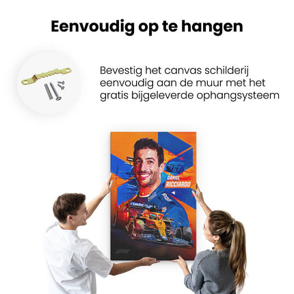 Canvas schilderij ophangen Formule 1 Coureur Daniel Ricciardo 