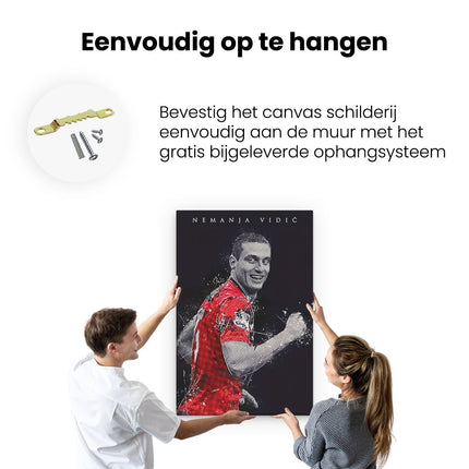 Canvas schilderij ophangen Nemanja Vidic bij Manchester United