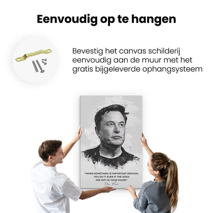 Canvas schilderij ophangen Elon Musk Inspiratie Quote