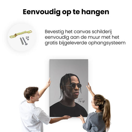 Canvas schilderij ophangen Travis Scott