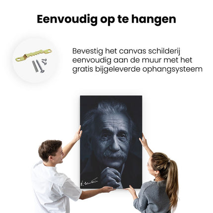 Canvas schilderij ophangen Albert Einstein
