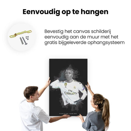 Canvas schilderij ophangen Vinicius Junior bij Real Madrid