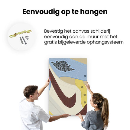 Canvas schilderij ophangen Nike Air Jordan Schoen