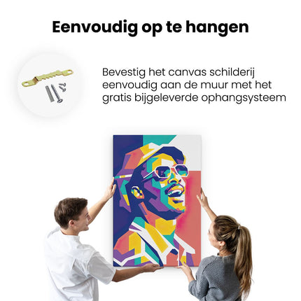 Canvas schilderij ophangen Stevie Wonder in Abstract