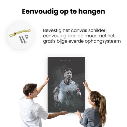 Canvas schilderij ophangen Lionel Messi bij Argentinië