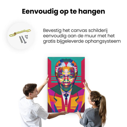 Canvas schilderij ophangen Nelson Mandela in Kleur - Abstract