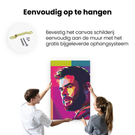 Canvas schilderij ophangen Acteur Chris Hemsworth - Abstract