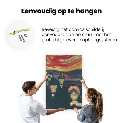 Canvas schilderij ophangen Angst - Edvard Munch