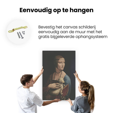 Canvas schilderij ophangen De Dame met de Hermelijn - Leonardo da Vinci