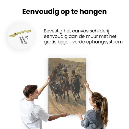 Canvas schilderij ophangen De Gele Rijders - George Hendrik Breitner