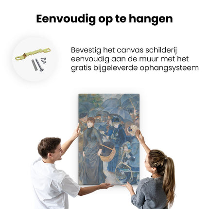 Canvas schilderij ophangen De Paraplu's - Pierre-Auguste Renoir