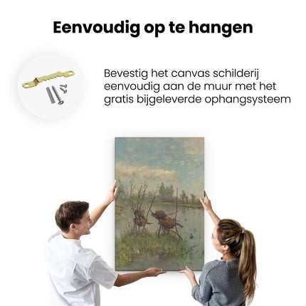 Canvas schilderij ophangen Eendennesten - Paul Joseph Constantin Gabriël