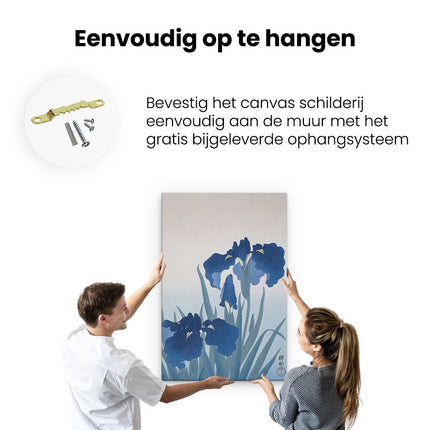 Canvas schilderij ophangen Irissen - Ohara Koson